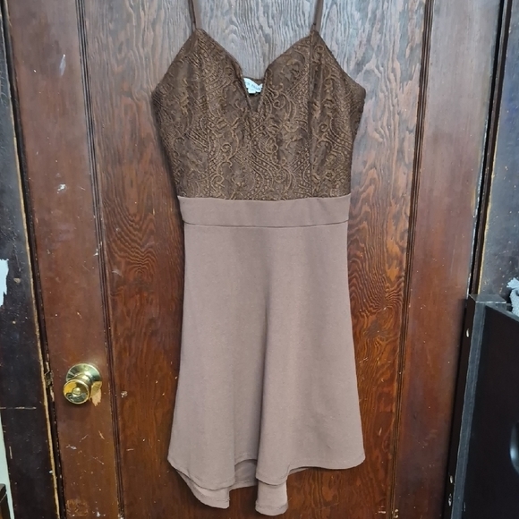 Almost Famous Dresses & Skirts - Almost Famous Chocolate Lace Dress